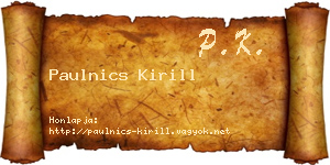 Paulnics Kirill névjegykártya